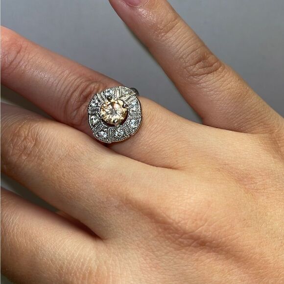 Jewelry - Statement costume pink stone silver tone ring